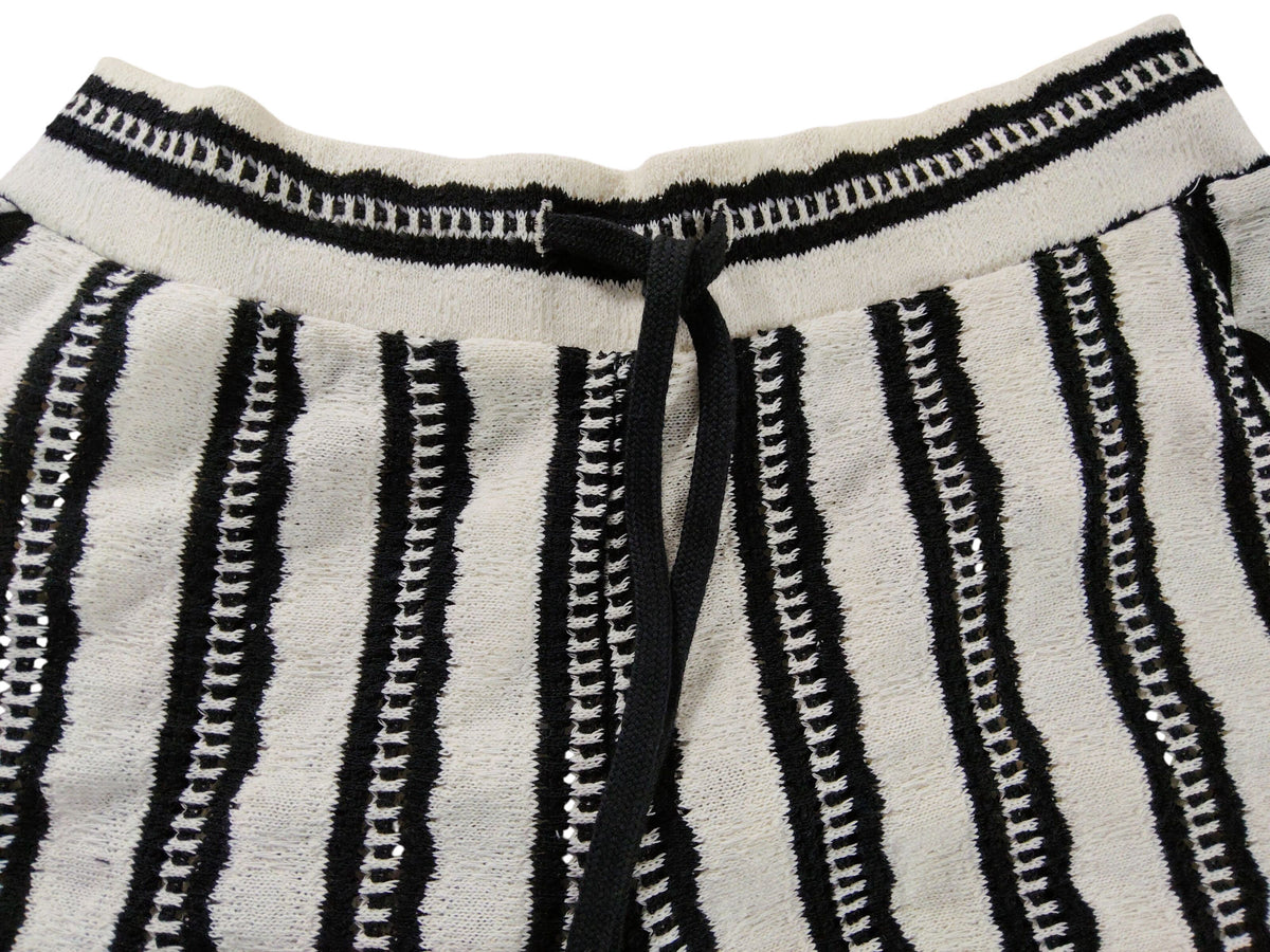 Women's Striped Shorts Casual Summer Loungewear Black White Size Small