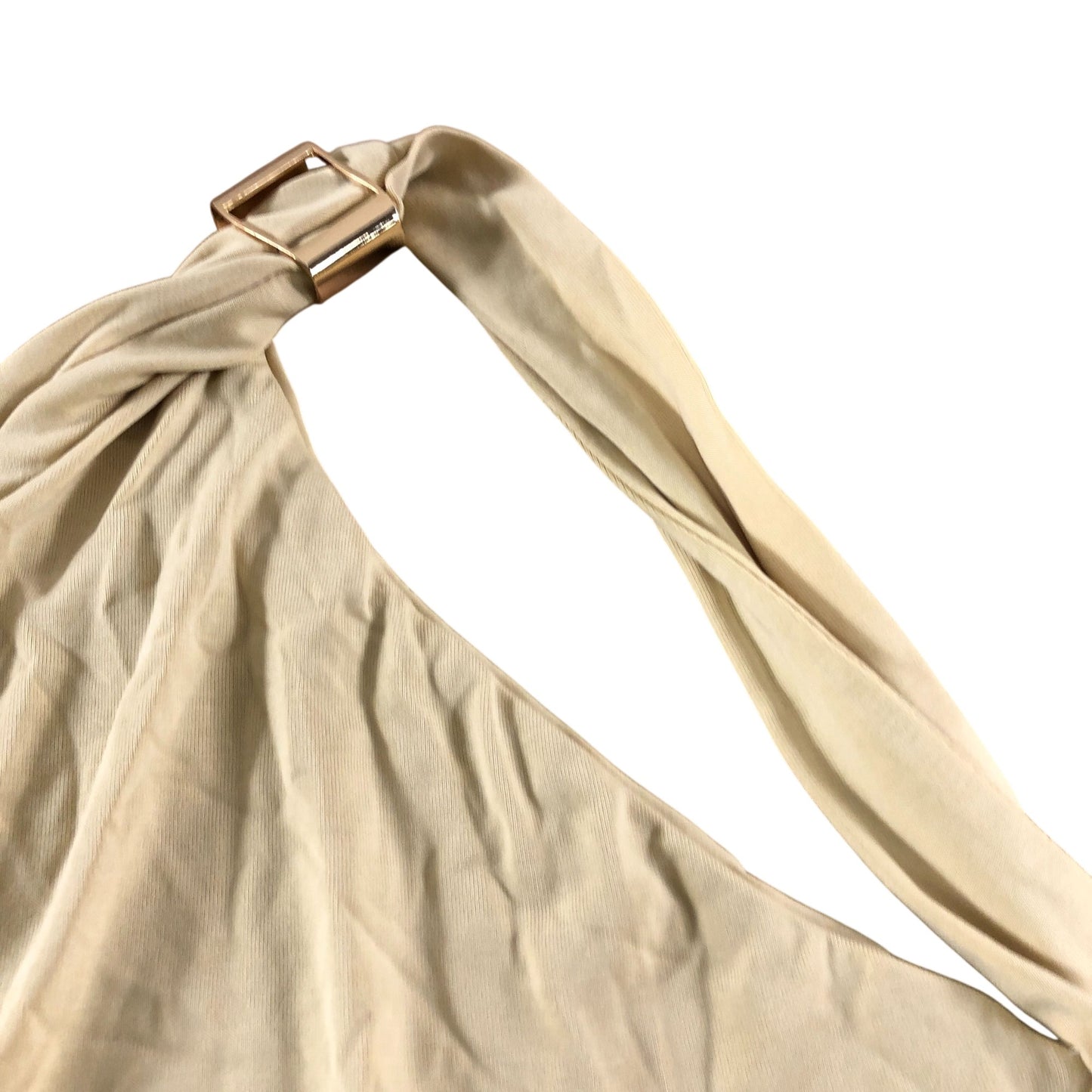 River Island XL Women's Halter Top Beige Casual Style with Gold Hardware