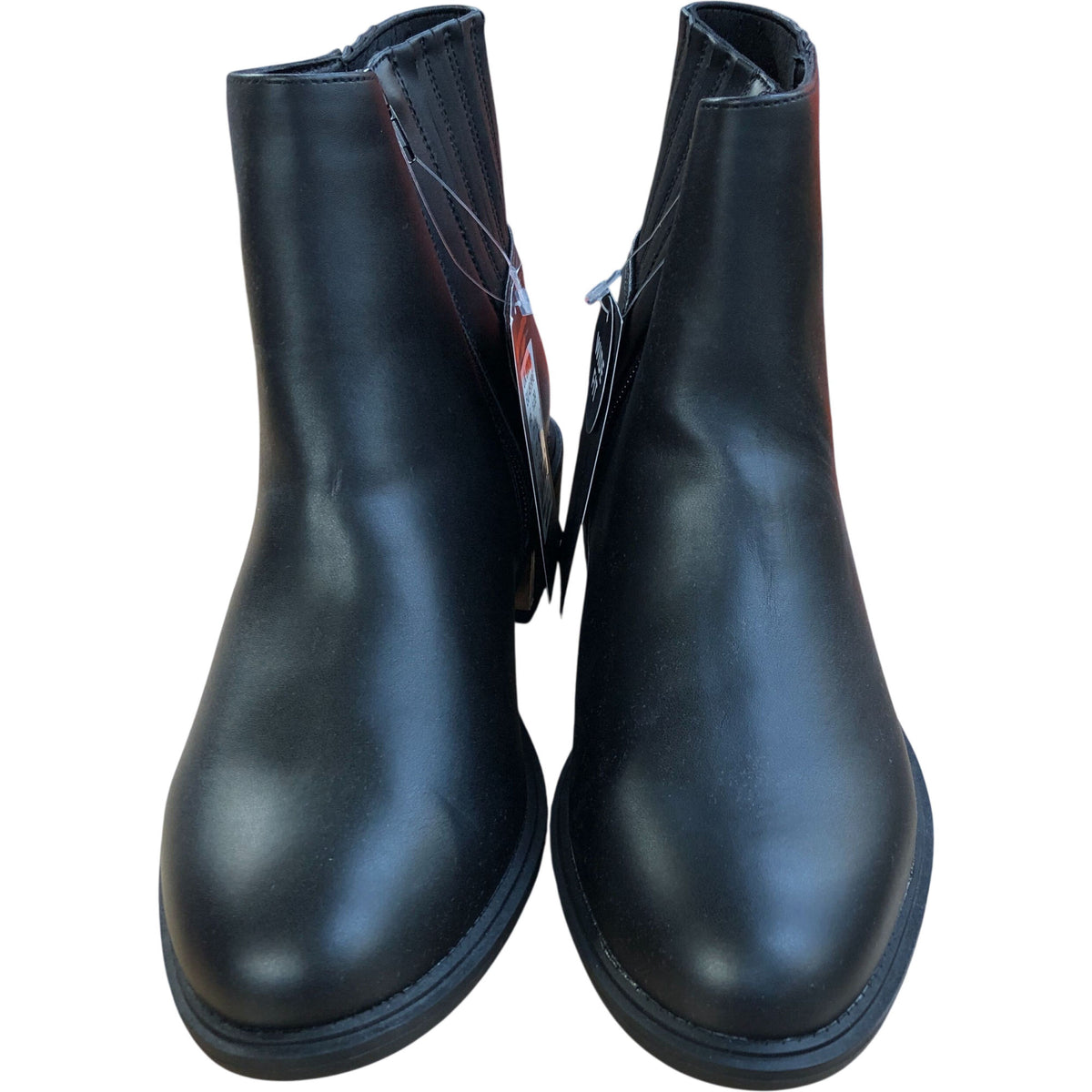 Wide Fit Ankle Boots Black Gold Heel Size 6