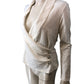 River Island White Blouse UK S Women's Long Sleeve Elegant Draped Style