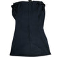 River Island Summer Dress UK10 Women's Cowl Neck Navy Blue Ruched Casual