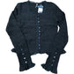 Washed Black Smocked Buttoned Top