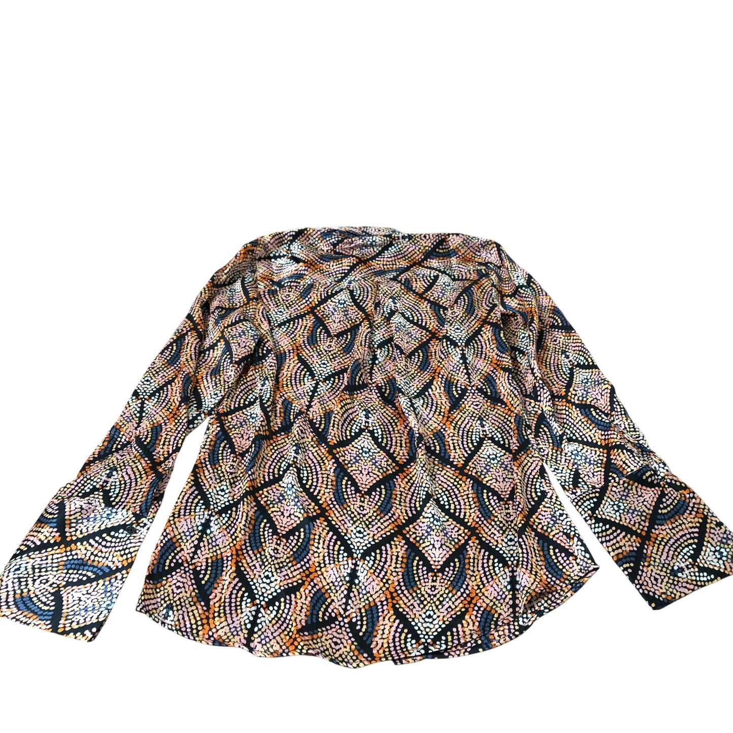 Branded Long Sleeve Blouse UK Women's Colourful Pattern Polyester UK8