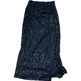 Lipsy Sequin Maxi Skirt UK8 Women's Black Evening Dress High Slit