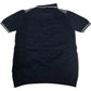 Short Sleeve Polo Shirt Cotton Navy Pattern
