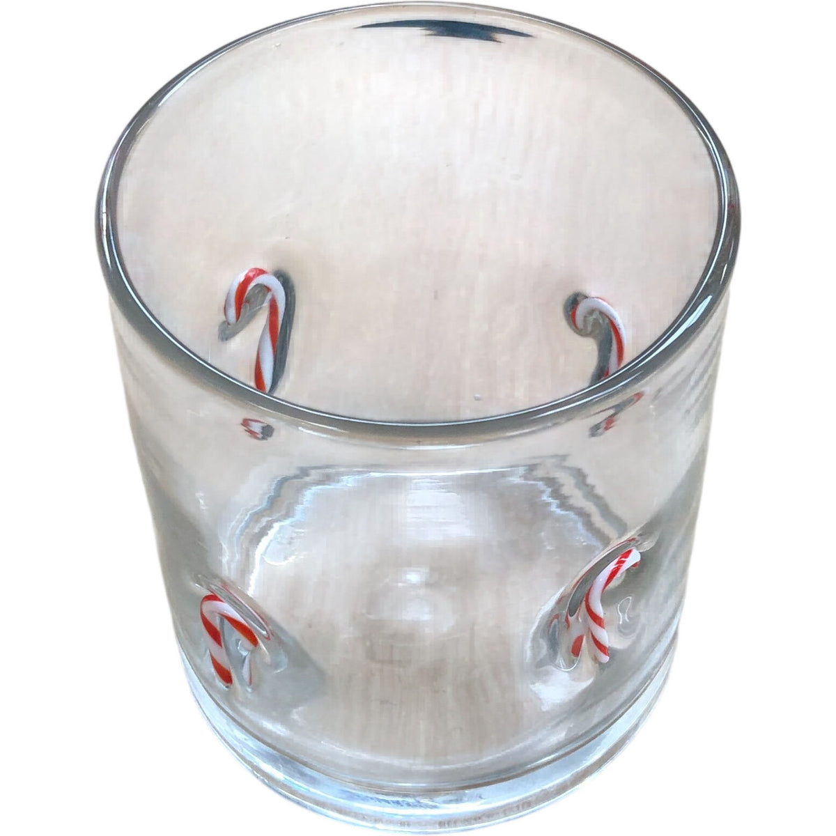 Festive Candy Cane Design Glass Tumbler
