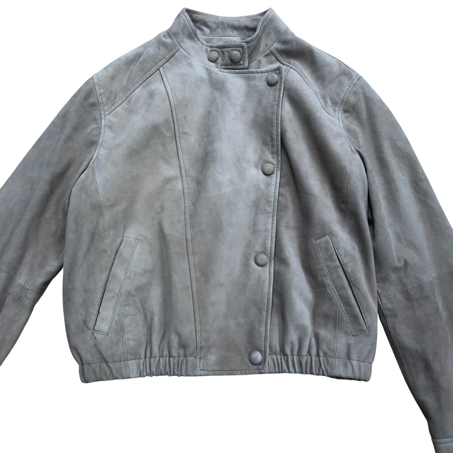 Suede Cropped Pilot Bomber Jacket - Size XS