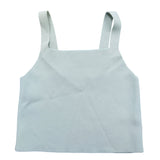 River Island Crop Top 7-8 Years Girl's Light Green Ribbed Adjustable Straps