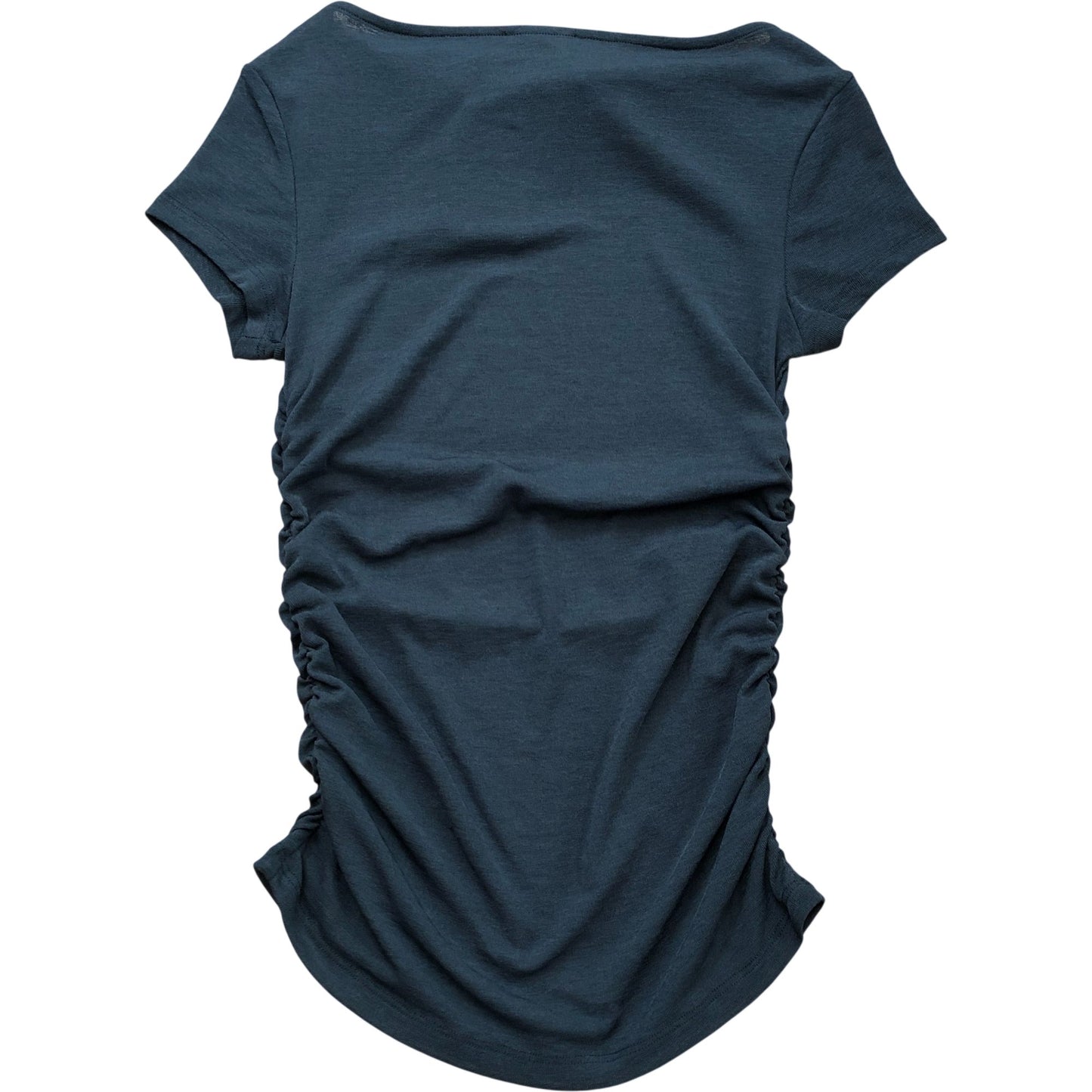 River Island Women's Short Sleeve Ruched Top Easy Fit Casual Grey Size 6