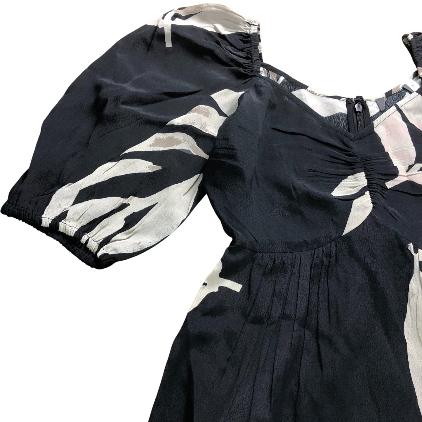 Branded Black Poppy Leaf Print Maxi Dress - Size 6