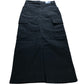 Branded Black Denim Midi Cargo Skirt - Size 6