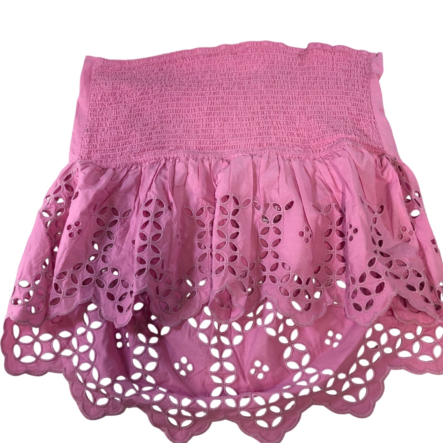 River Island Pink Bandeau Women's Floral Embroidered Cotton Lace Hem UK18
