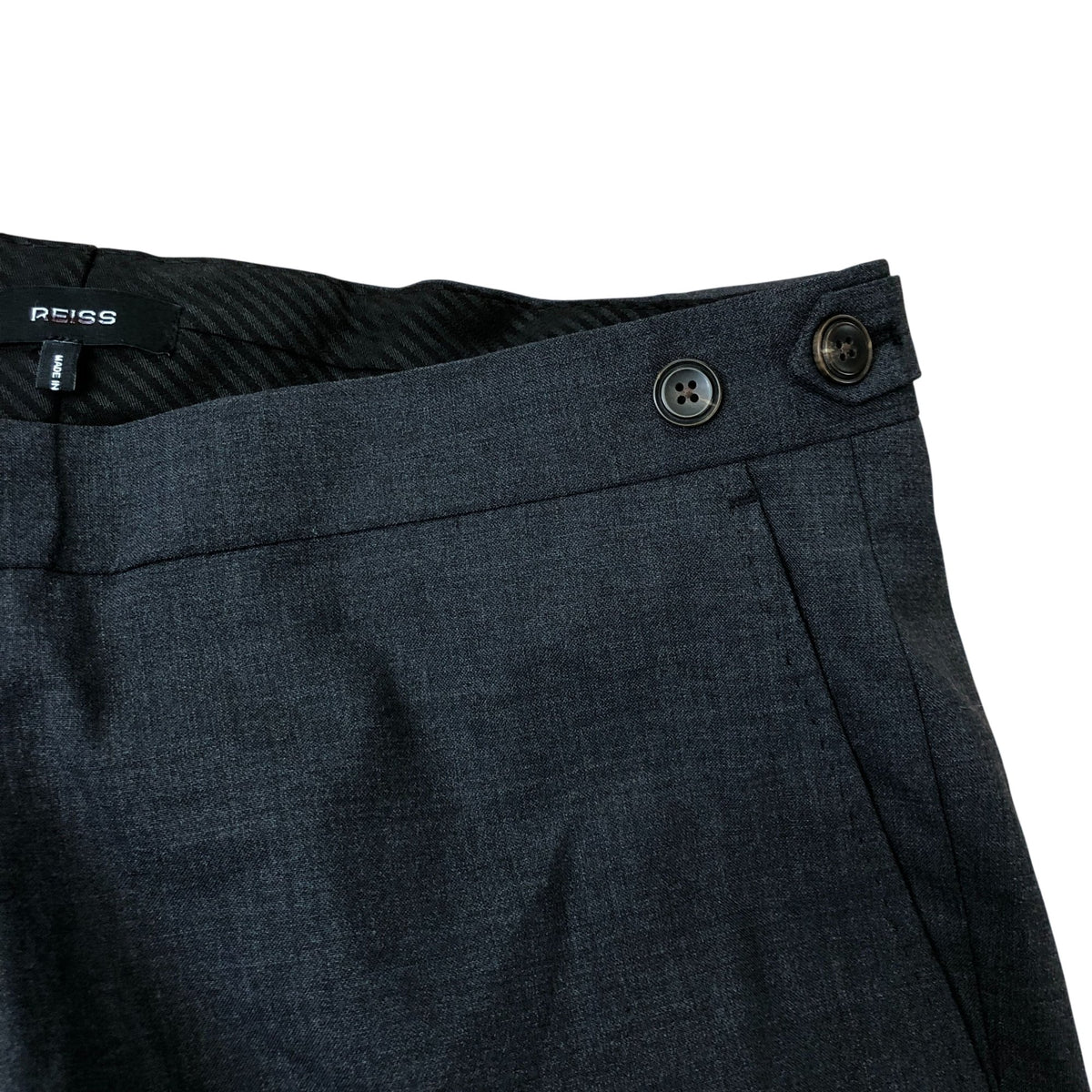 Promise Plain Weave Mixer Grey Trousers 36" Regular Fit Wool Blend