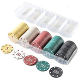 AGD Lights 100PCS Poker Chips Set Great For Games Collection Casino Fun