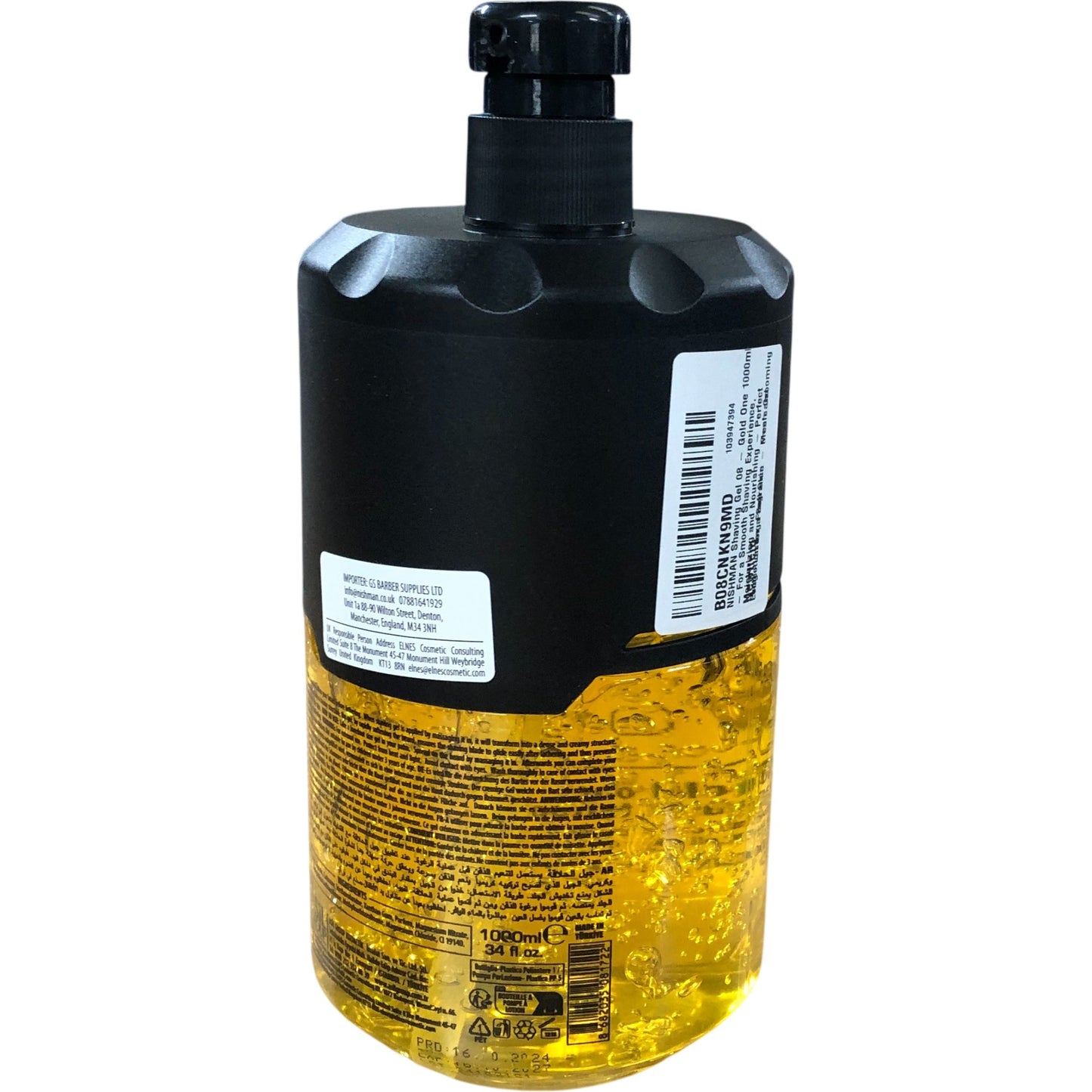 Nishman Shaving Gel 08 Gold One 1000ml Fresh Active Moisturising Effect