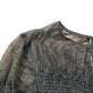 River Island Size 8 Women's Grey Lace Smock Top Short Sleeve Ruffled