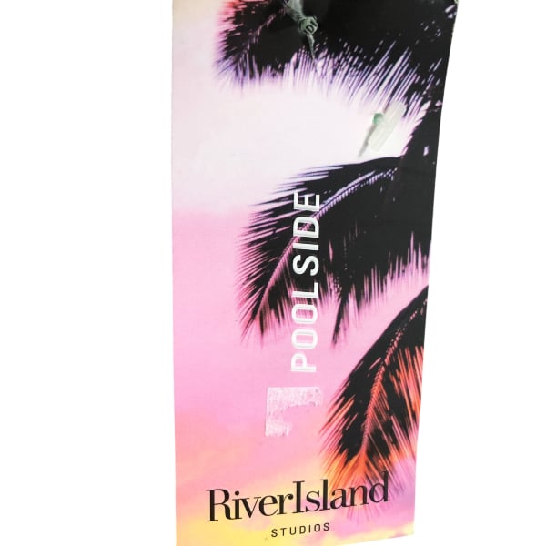 River Island Poolside Dress Size M Women's Green Embroidered Halter Neck