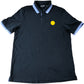 Classic Polo Shirt Size Medium Men's Black with Blue Trim