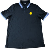 Classic Polo Shirt Size Medium Men's Black with Blue Trim