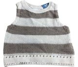 Lefties Sleeveless Crop Top Size 4-5 Years Knitted Beige Brown Stripes