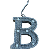 Light Up Silver Glitter Christmas Tree Decoration Letter 'B'