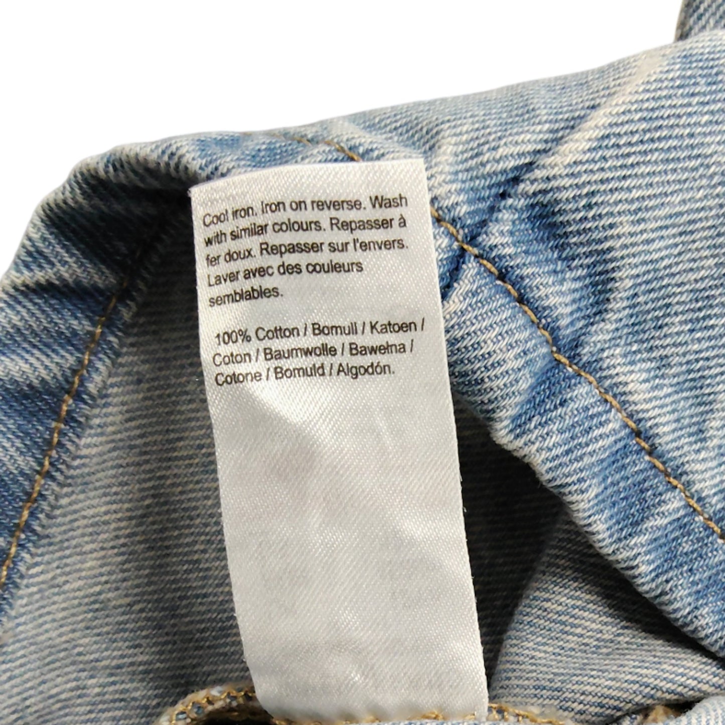 River Island Denim Tank Top 12YRS Women's Floral Embroidery Light Blue