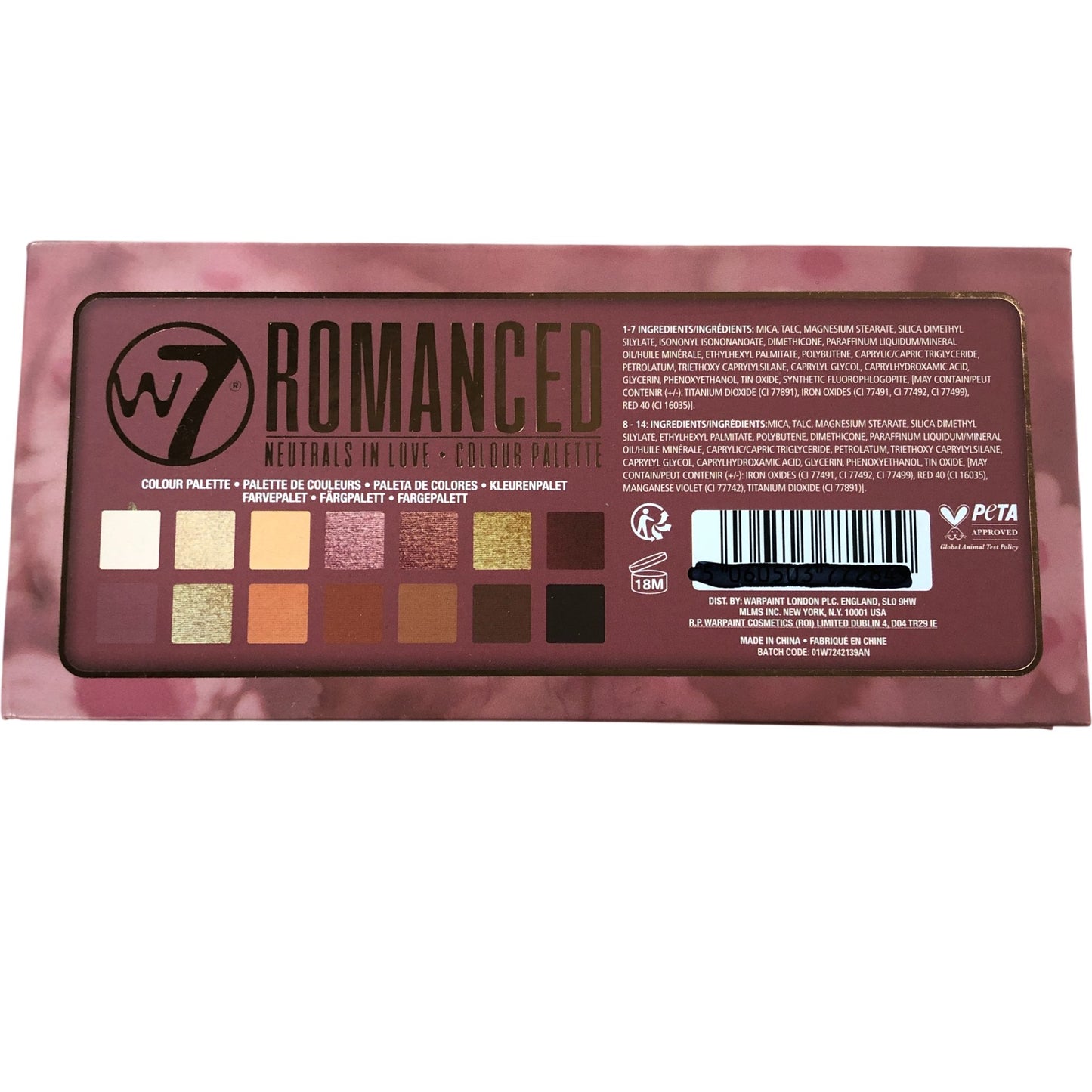 W7 Romanced Neutrals In Love Colour Palette 11 Shades Eye Shadow Makeup