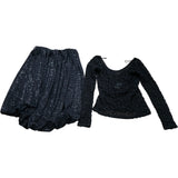 River Island Black Lace Body Top and Skirt Set Size 8