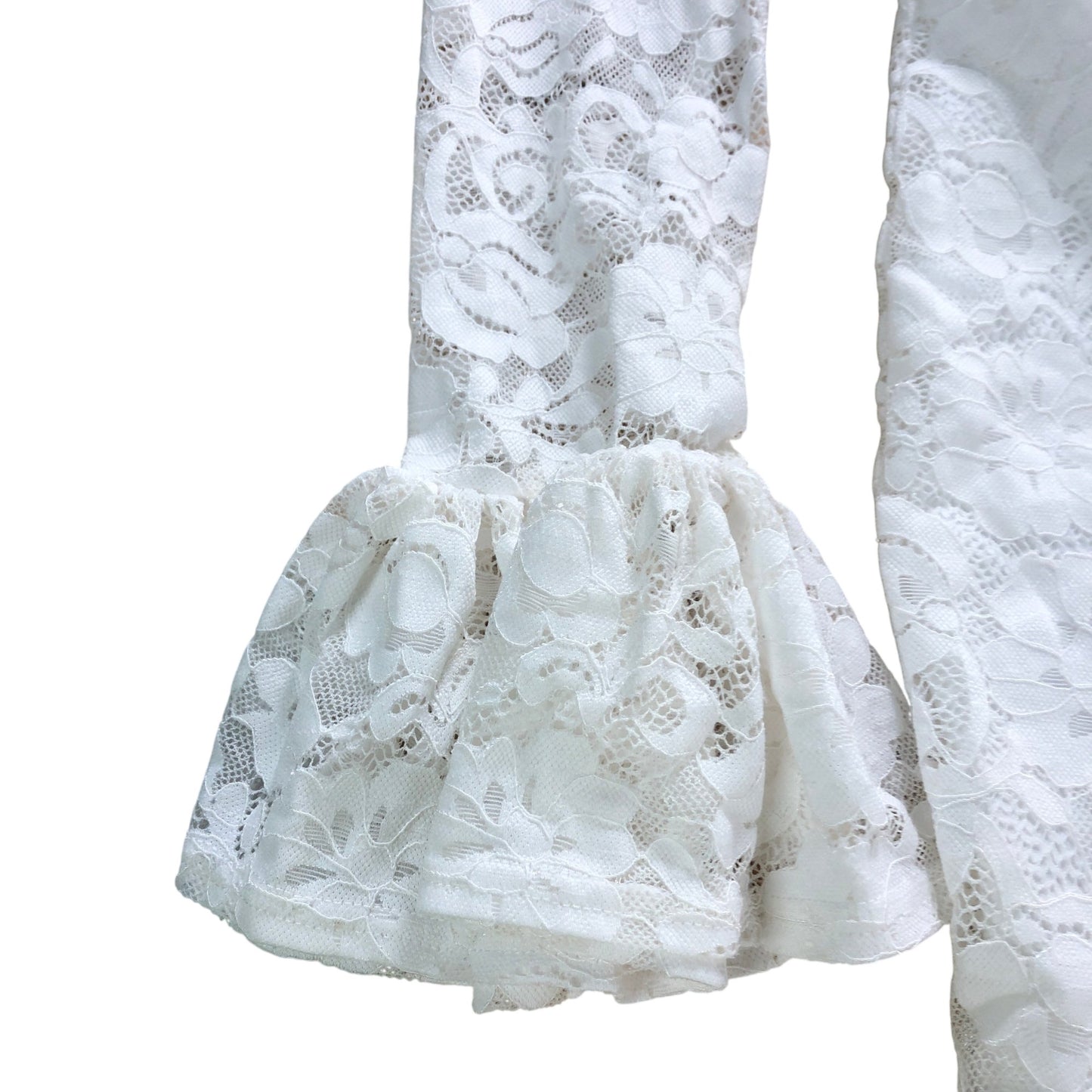 Club L London UK12 Women's Cream Lace Long Sleeve Midi Dress