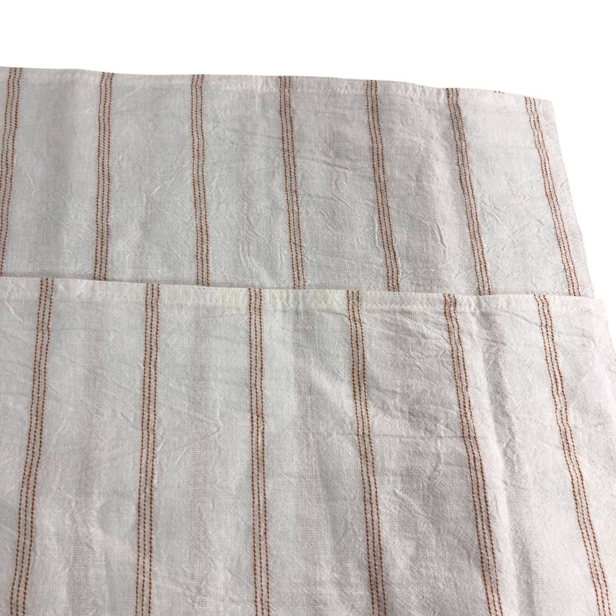 Neutral King Size Pillowcases Set with Stripes and Button Closure Bedding