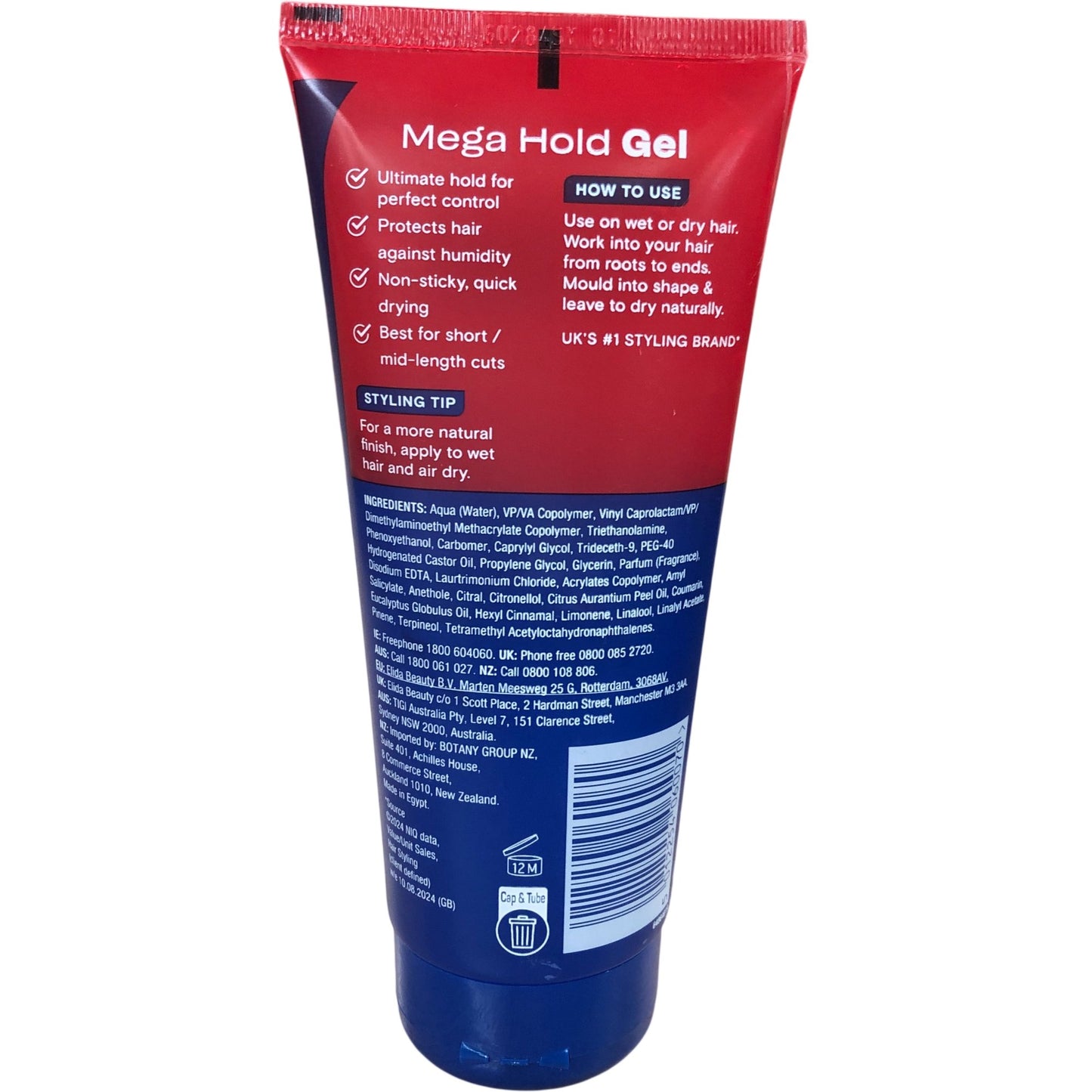 VO5 Mega Hold Gel 200ml 198g For All Hair Natural Shine Hold 5