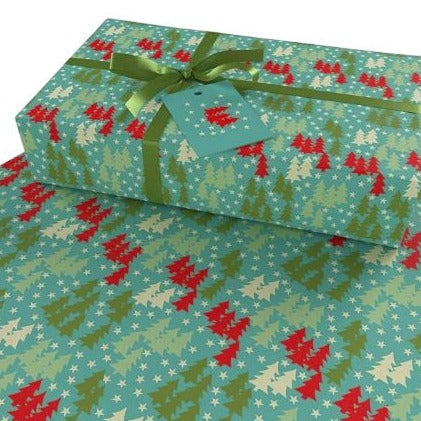 Re-Wrapped Eco Friendly Christmas Folk Wrapping Paper 6 Sheets