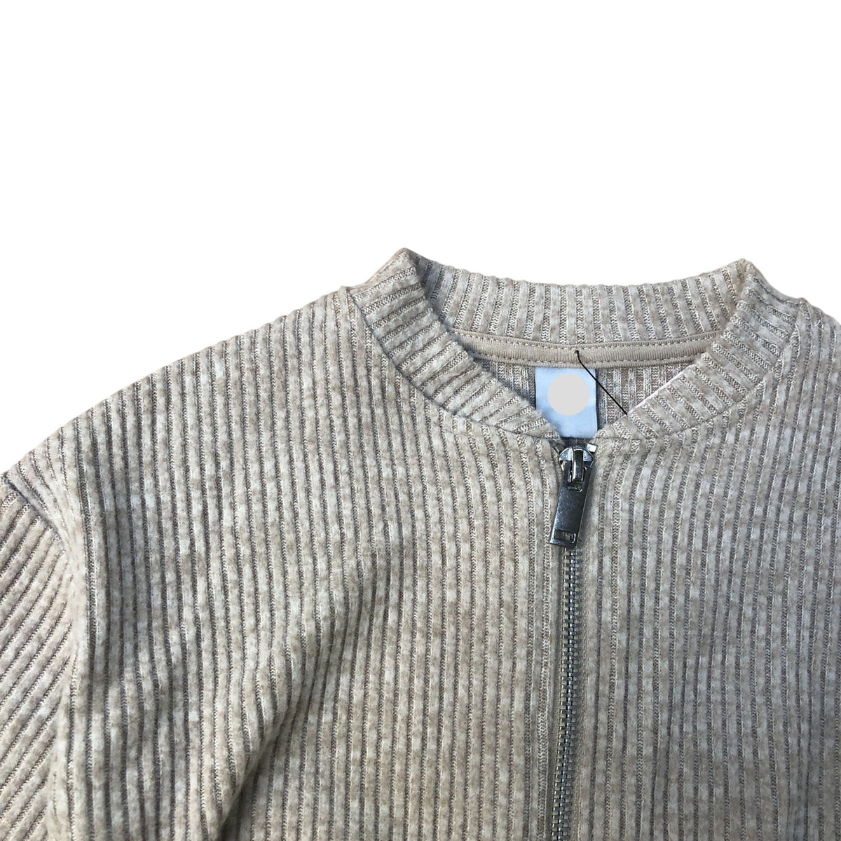 Kids Light Grey Zip Up Cardigan Ribbed Knit 4 Years