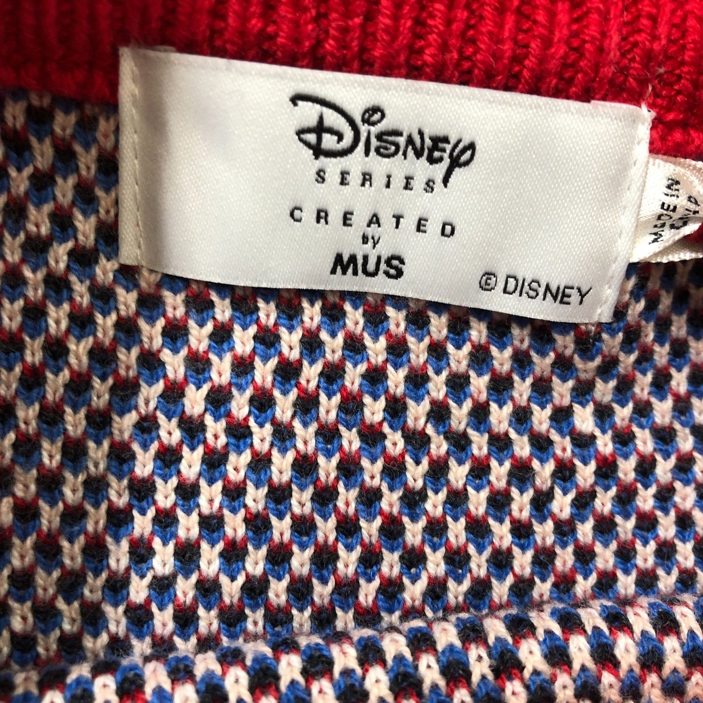 MUS Fantasia Mickey Mouse Sweater Free One Size Red Graphic Knit Jumper