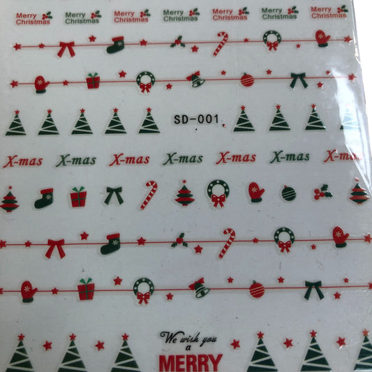 Pop Finger Christmas Themed Nail Art Stickers