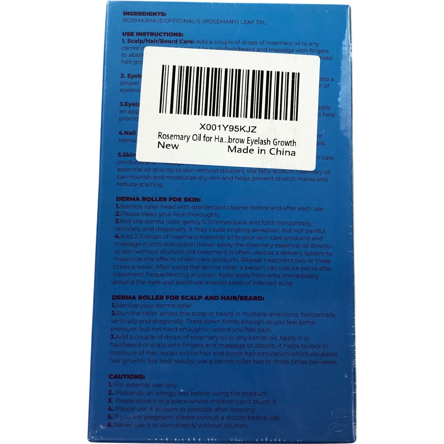 GIFBEA Rosemary Essential Oil Kit 60ml Pure Natural Hair Growth Derma Roller