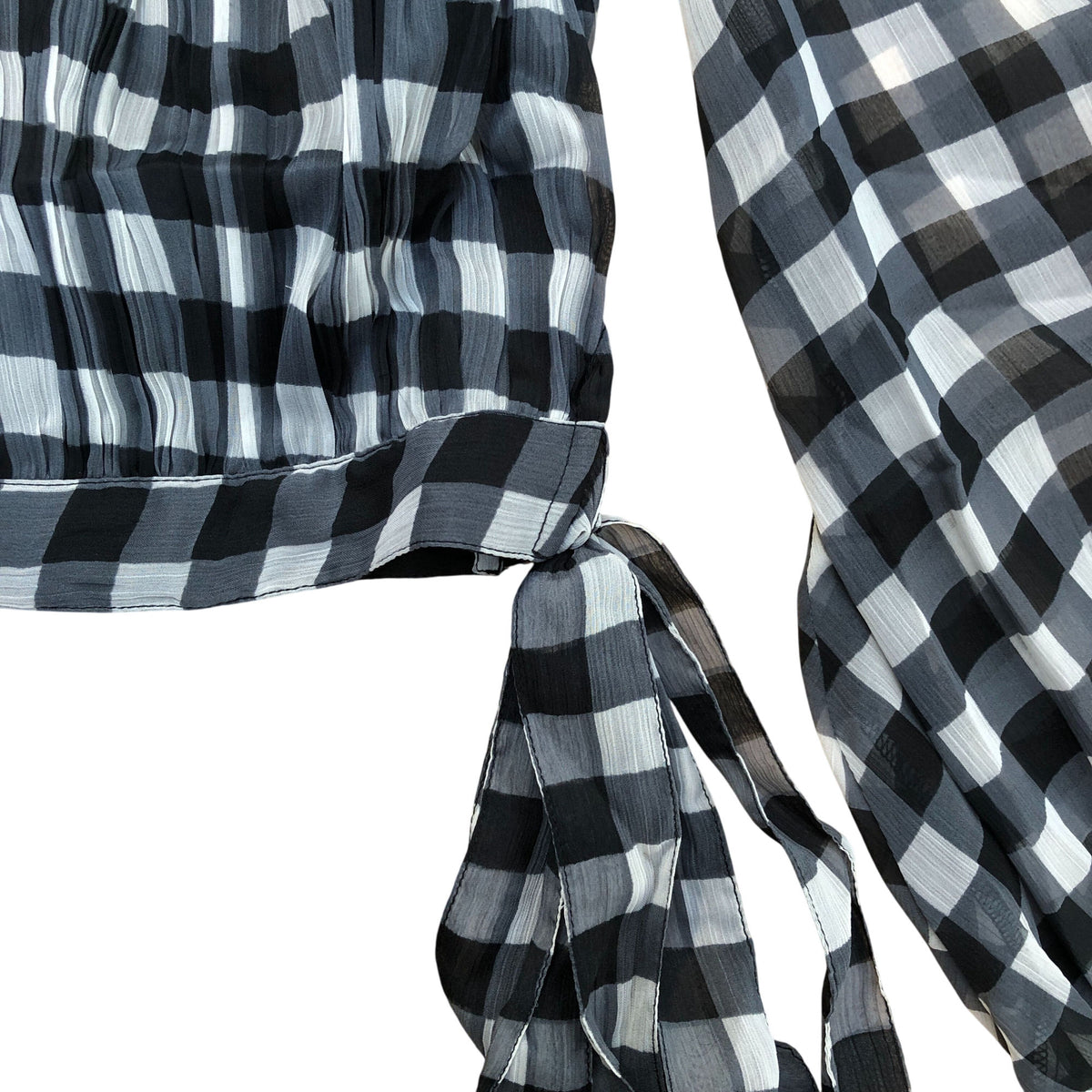 River Island Black & Grey Gingham Crop Top