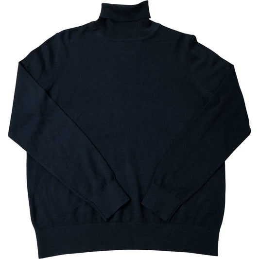 Women's Black Merino Wool Turtle Neck Sweater Size 12 Long Sleeve