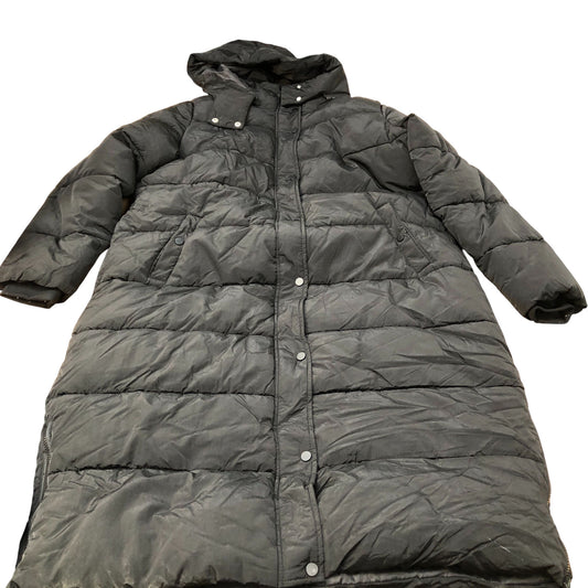 Puffer Jacket UK20 Women's Long Black Hooded Lightweight Outerwear