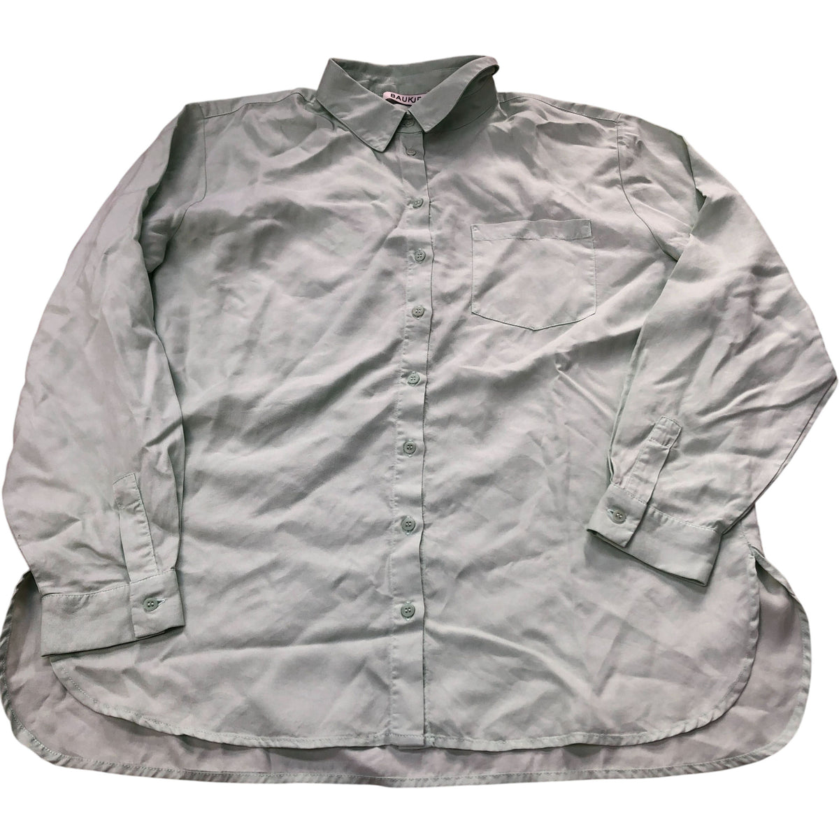 Baukjen Long Sleeve Shirt 100% Tencel Lyocell Size 12 Green Casual Shirt