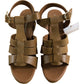 Women's UK8 Tan Leather Block Heel Platform Sandals