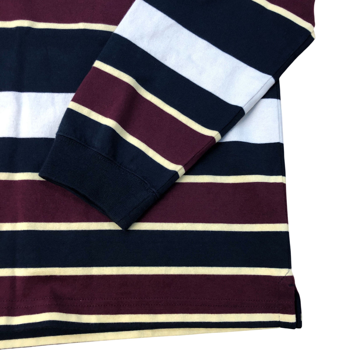 Red & Blue Striped Long Sleeve Polo Shirt Size M