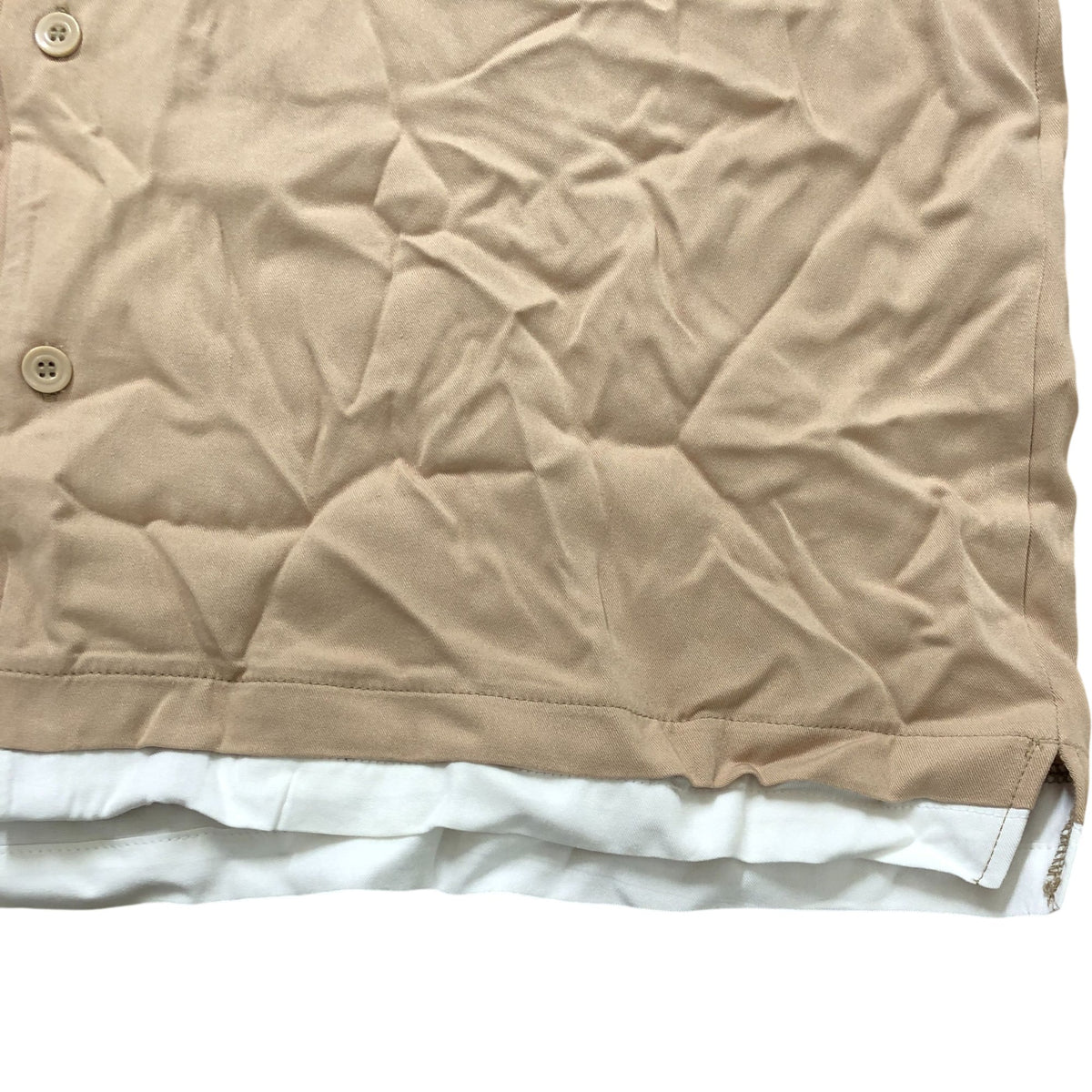 River Island Casual Shirt Size L Men's Short Sleeve Beige Cotton Blend