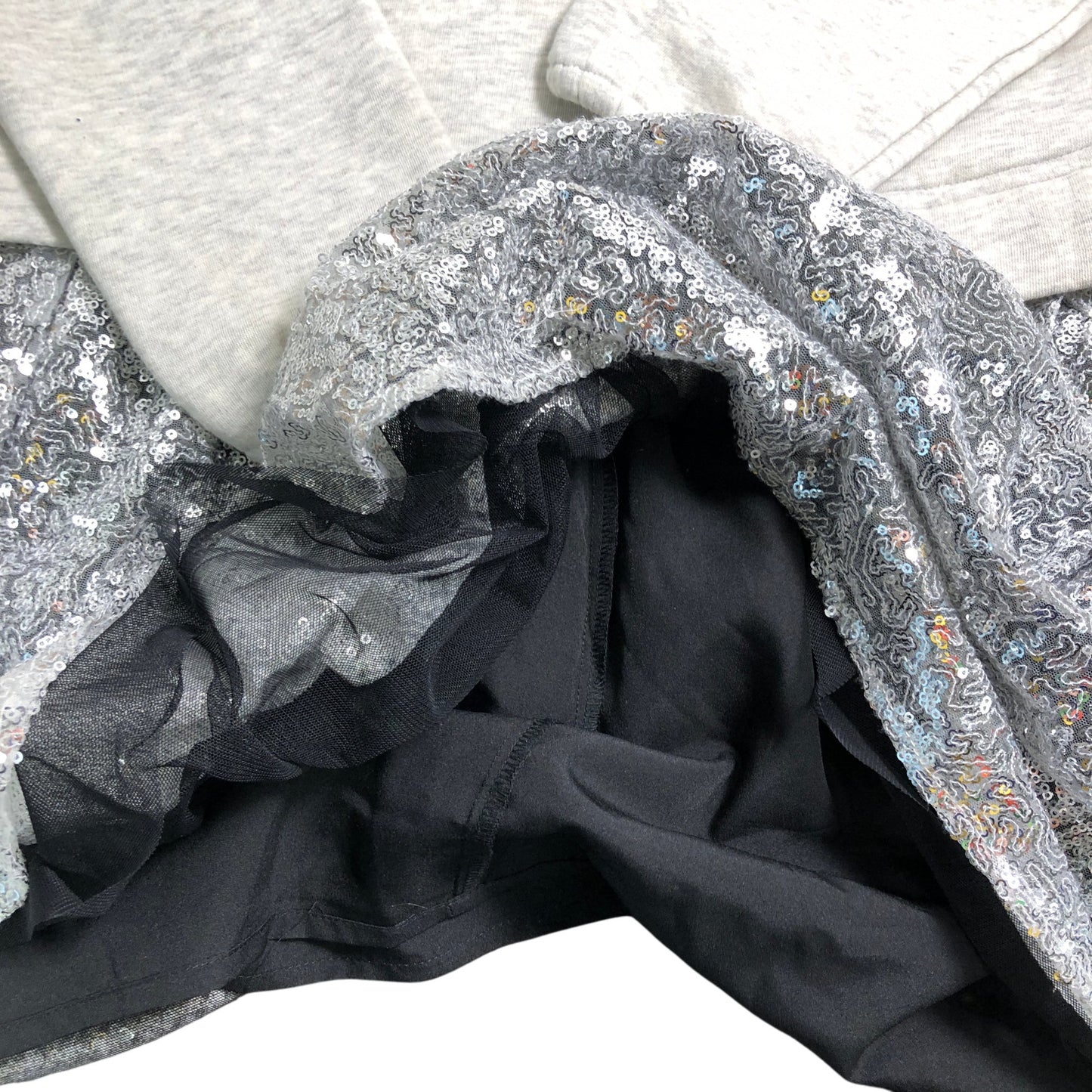 Branded Grey Bow Sweater Dress Age 10 Girls Sequin Skirt Long Sleeve