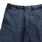 Slim Fit Trousers Waist Navy Blue Check Pattern