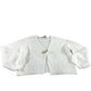 River Island Women's Size Medium Cardigan Cream Ribbed Long Sleeve
