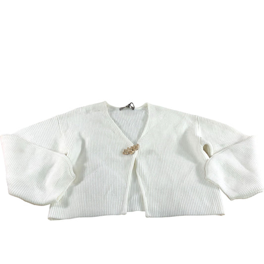 River Island Women's Size Medium Cardigan Cream Ribbed Long Sleeve