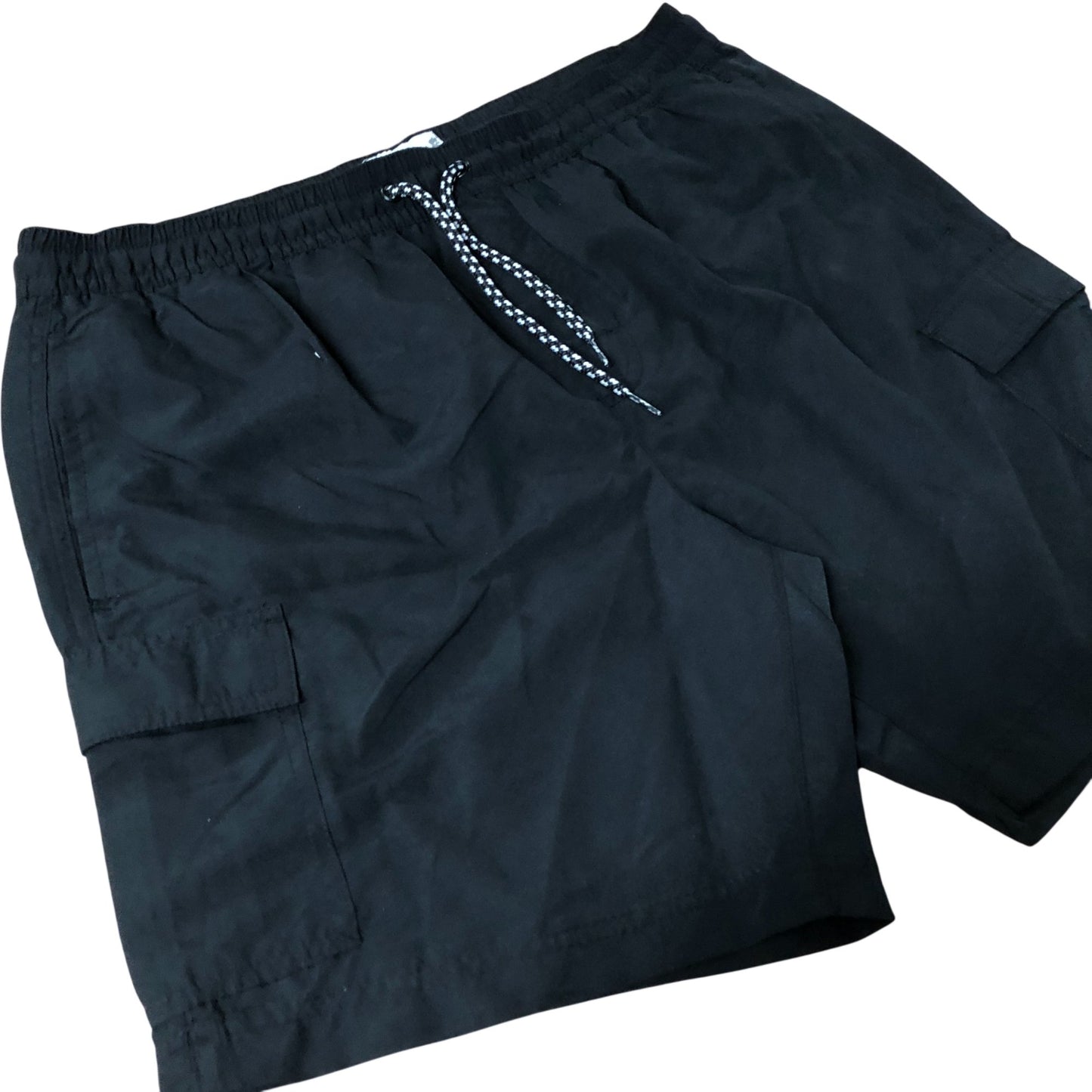 Onfire Cargo Shorts Black Men's 100% Polyester Lightweight Summer Wear Large