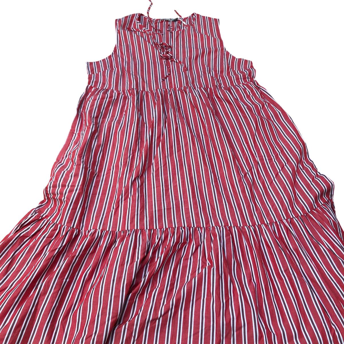 Baukjen Striped Dress UK Size 18 Women's Sleeveless Organic Cotton Red White