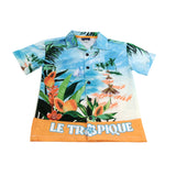 Poolside Le Tropique Short Sleeve Shirt UK7 8 Yrs Boys Tropical Print Blue